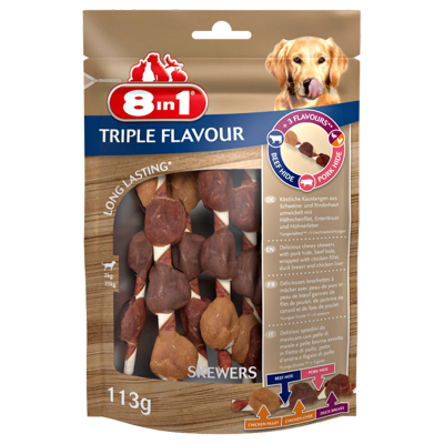8in1 Kausnacks Triple Flavour Skewers 6Stk. 113g