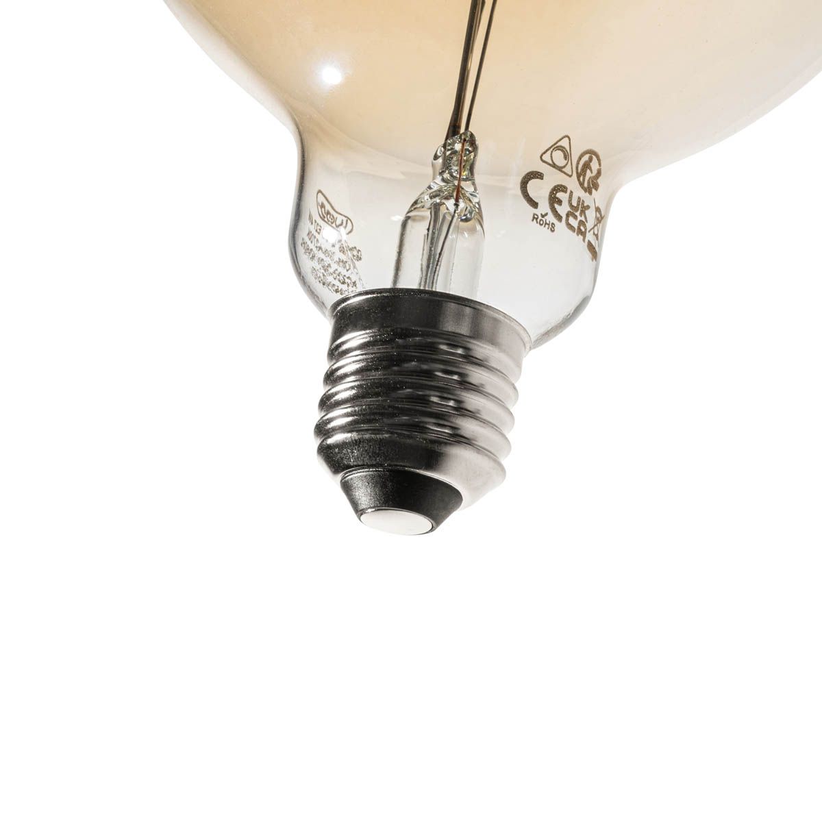 E27 dimbare LED spiraal filament goud G125 4W 270 lm 2700K