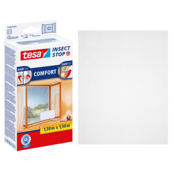 tesa Insect Stop raamhor met klittenband Comfort 130x150 cm wit