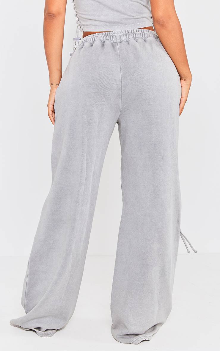 Gris Clair Jogger Large Shape À Taille Double Et Poches Détail Effet Délavé