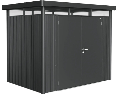 Biohort HighLine H2 tuinhuis met dubbele deuren, 275 x 195 cm, donkergrijs metallic