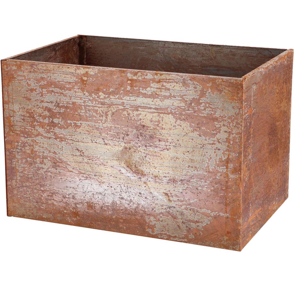 Jardinière en acier corten rouille 58 x 38 x 38 cm