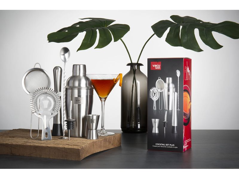 Vacuvin Drink Mixer Set Cocktail Set 7-teilig 550 l, Silber Cocktail Set