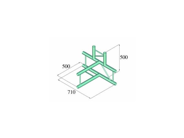 Alutruss BILOCK BQ2-PAT42V 2-punkts traverse 4-vejs-hjørne 90 °