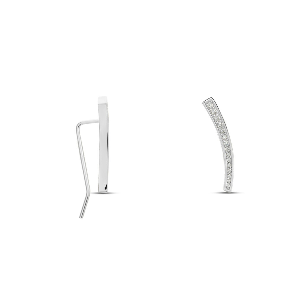 Boucles D'oreilles Grimpantes Argent Blanc Solvic Oxydes De Zirconium