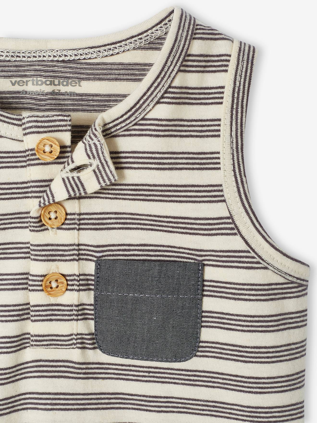 Camiseta regata listrada para bebê
