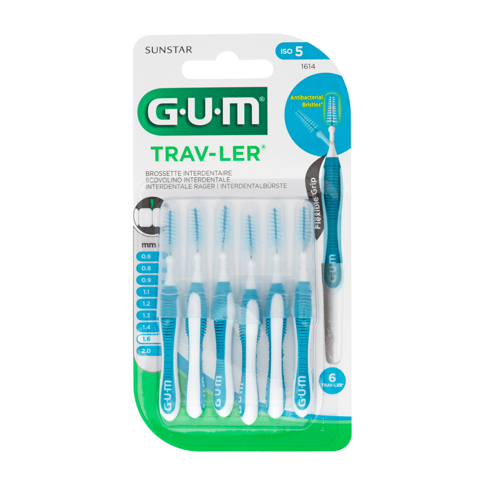 GUM Trav-Ler Ragers Blauw 1.6mm6 stuks