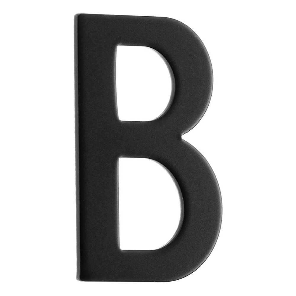 POSTKASSEBOKSTAV BESLAGSBODEN B SELVKLEBENDE 43MM SVART