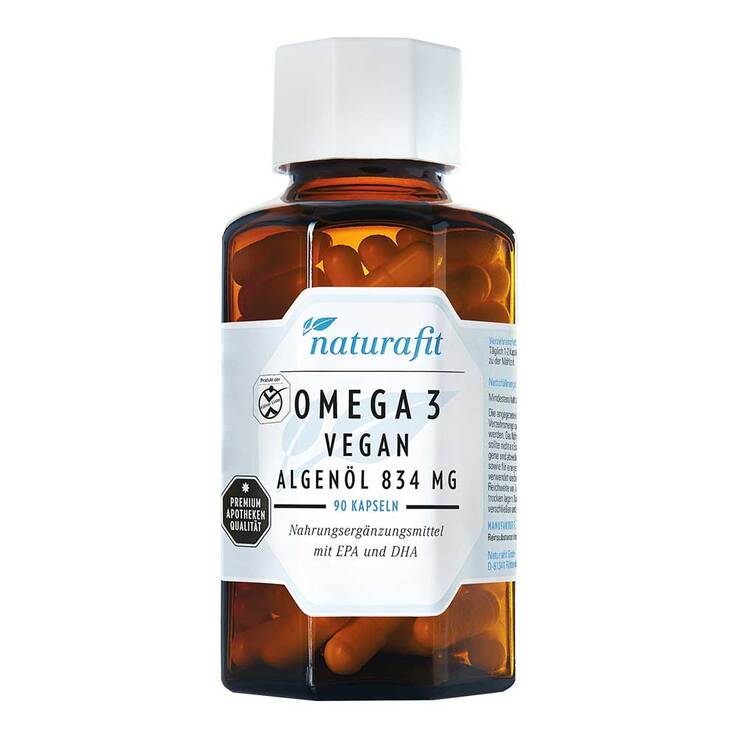 Naturafit Omega-3 vegan Algenöl 834 mg Kapseln, 90 St