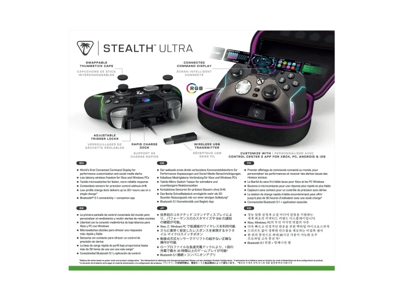Turtle Beach Stealth Ultra - Rapid Charge Dock - gamepad - trådløs - 2.4 GHz/Bluetooth - for Microsoft Xbox One, Microsoft Xbox Series X, Microsoft Xbox Series S, Android, PC