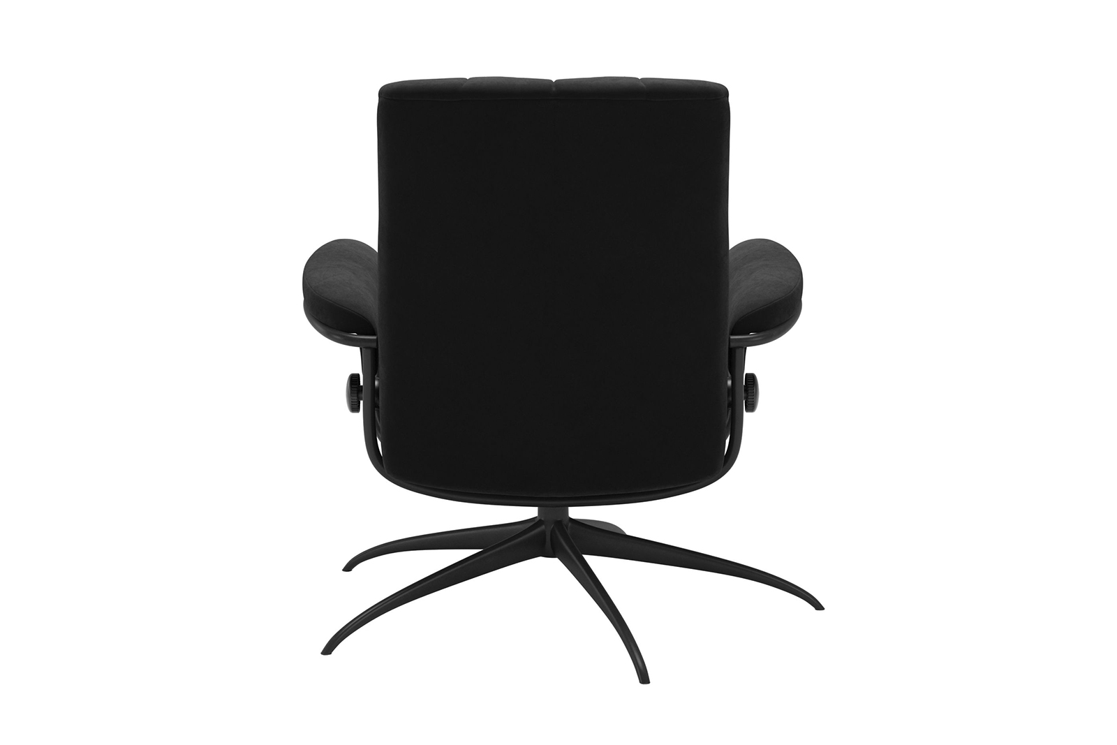 London lenestol lav Tekstil Grace dark grey. Lav rygg. Sort understell