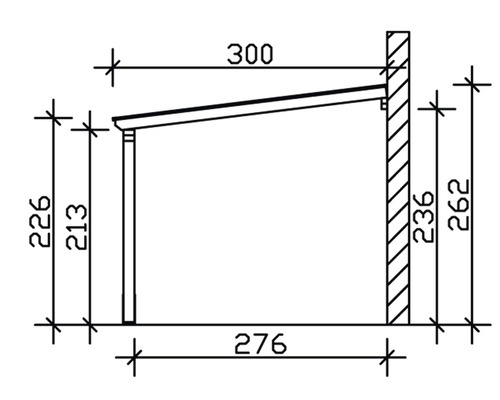 SKAN HOLZ Vogtland enkele carport met paalankers 300x541 cm wit