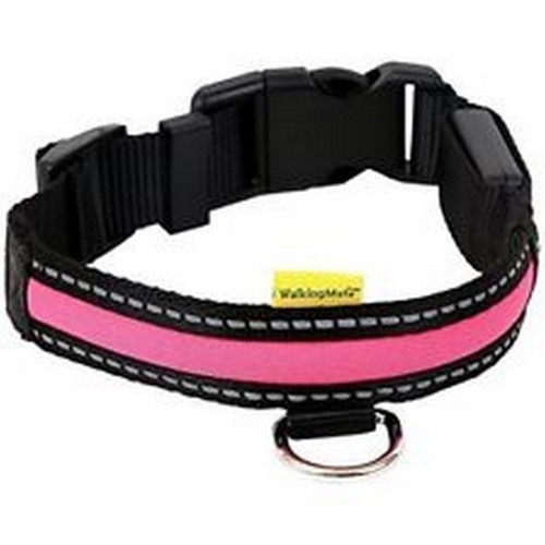 Coleira de nylon animada com LED para cães