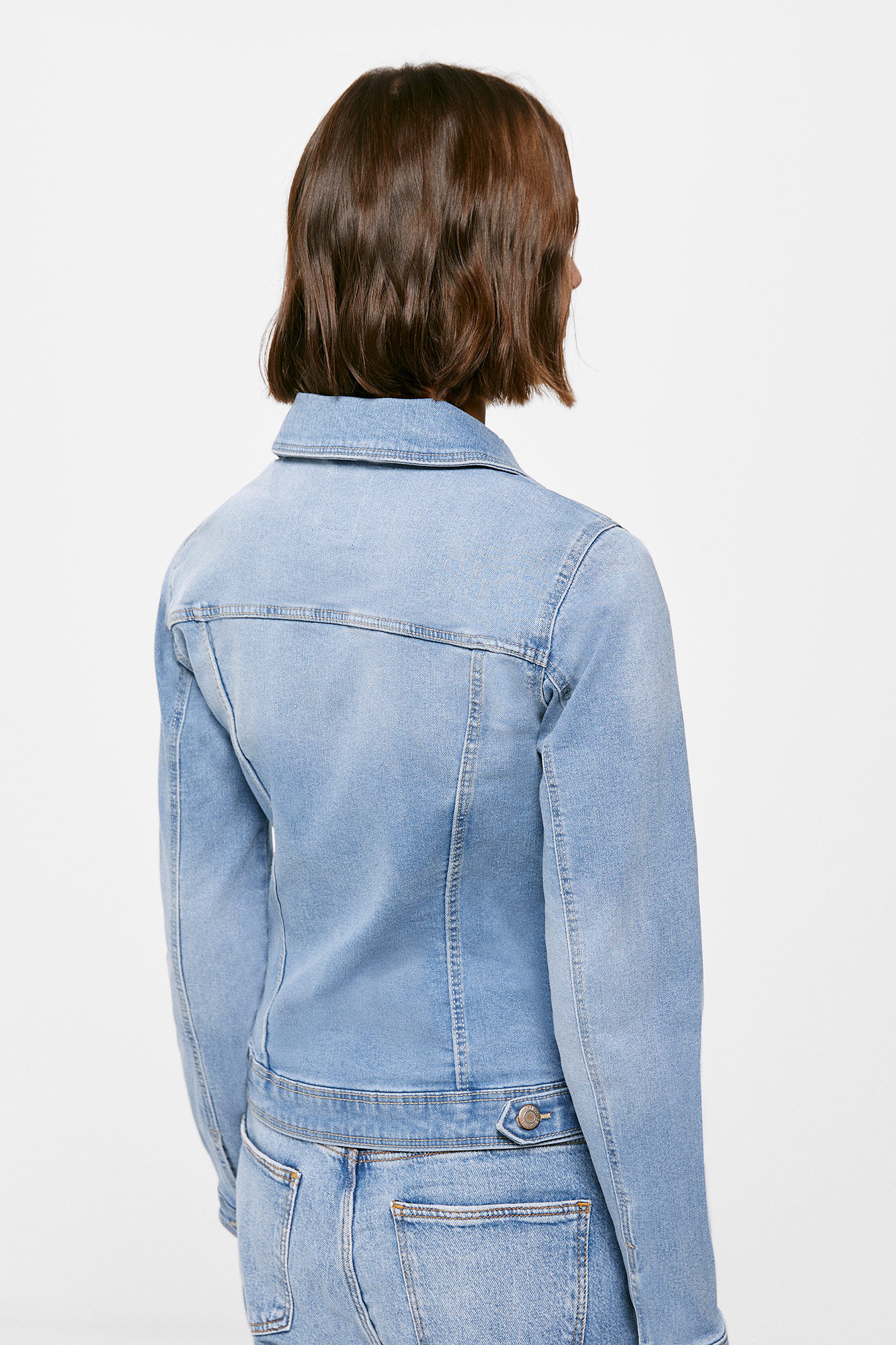 Jaqueta jeans de algodão