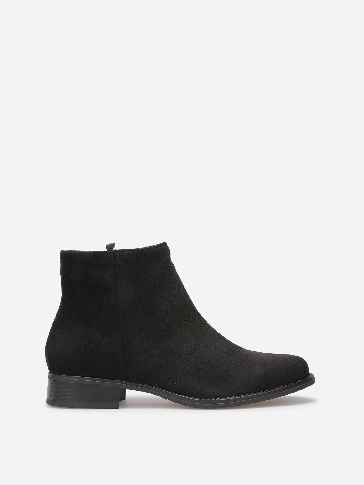 Bottines plates en suédine- Noir