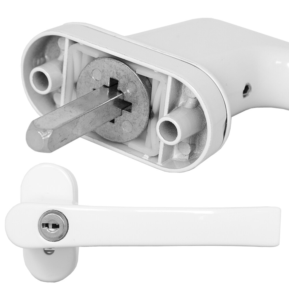 tectake® 6 Fenstergriffe, zu und gekippt abschließbar, für 7 mm Vierkantrahmen, inklusive 2 Schlüssel pro Griff
