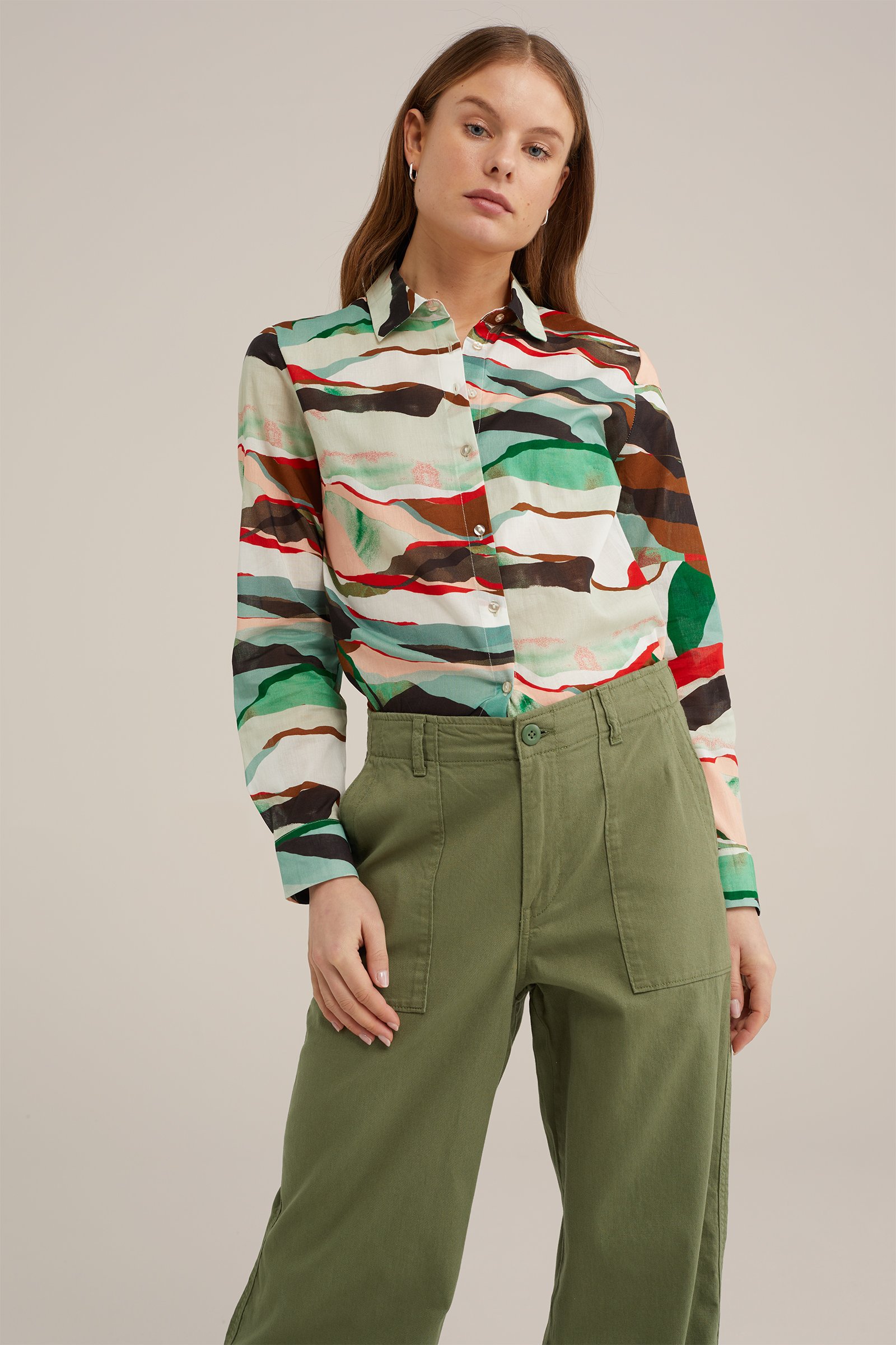 wide leg broek WE Fashion Legergroen