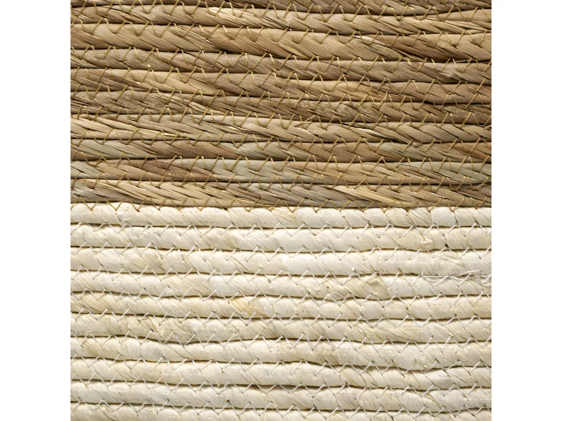 Panier de rangement Blanc bicolore tressé 15 x 31 cm
