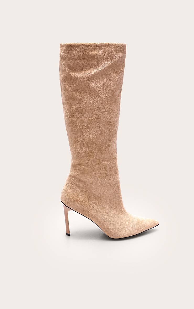 Sable Botte Haute À Talon En Synthétique