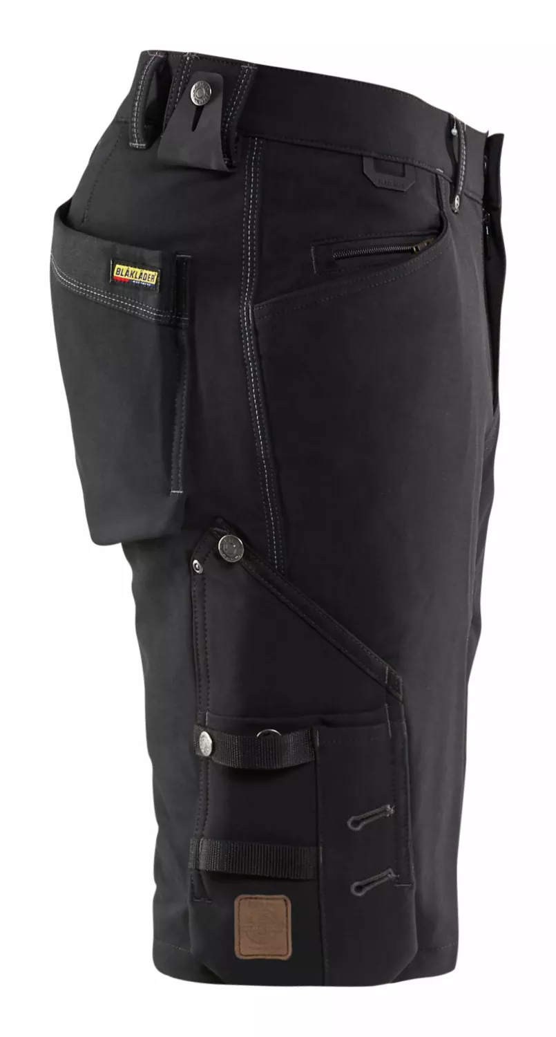 Blåkläder X1900 Werkbroek kort 4-weg Stretch 1987 - zonder spijkerzakken - zwart - maat 48 (M)