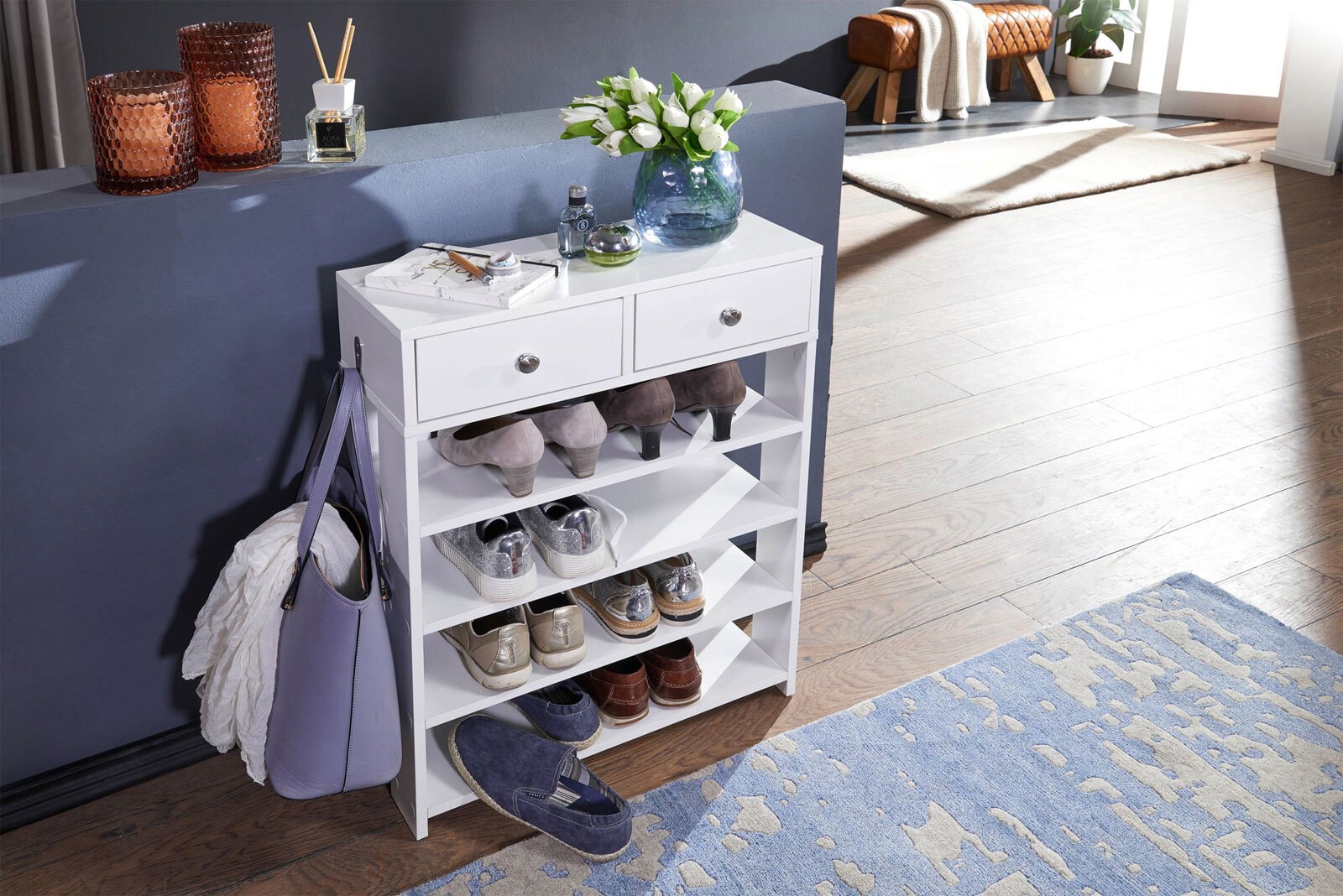 Schuhschrank 60 x 79 cm weiß
