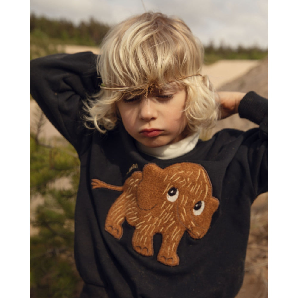Køb Mini Rodini Black Mammoth Chenille Sweatshirt