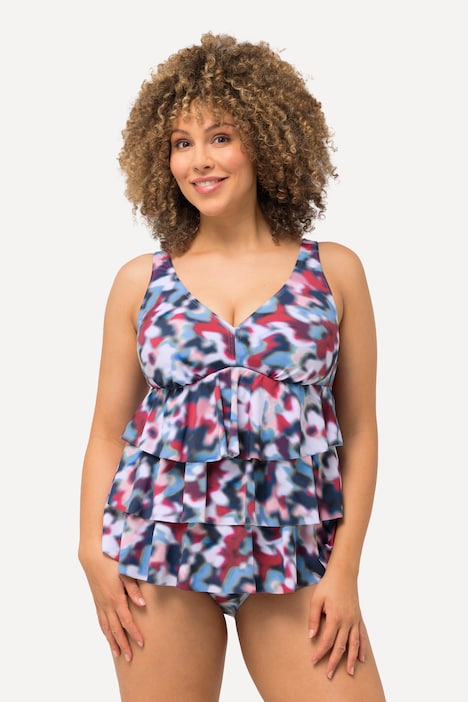 Tankini, Volants, Softcups, Träger verstellbar, recycelt