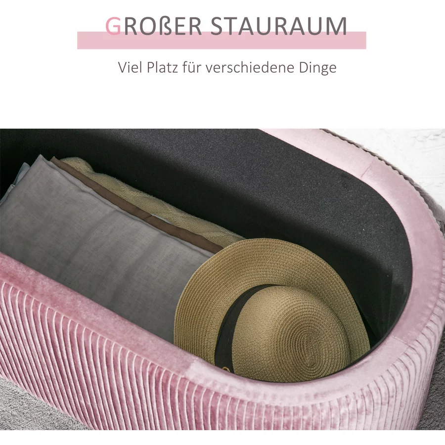 HOMCOM Sitzbank mit Stauraum rosa