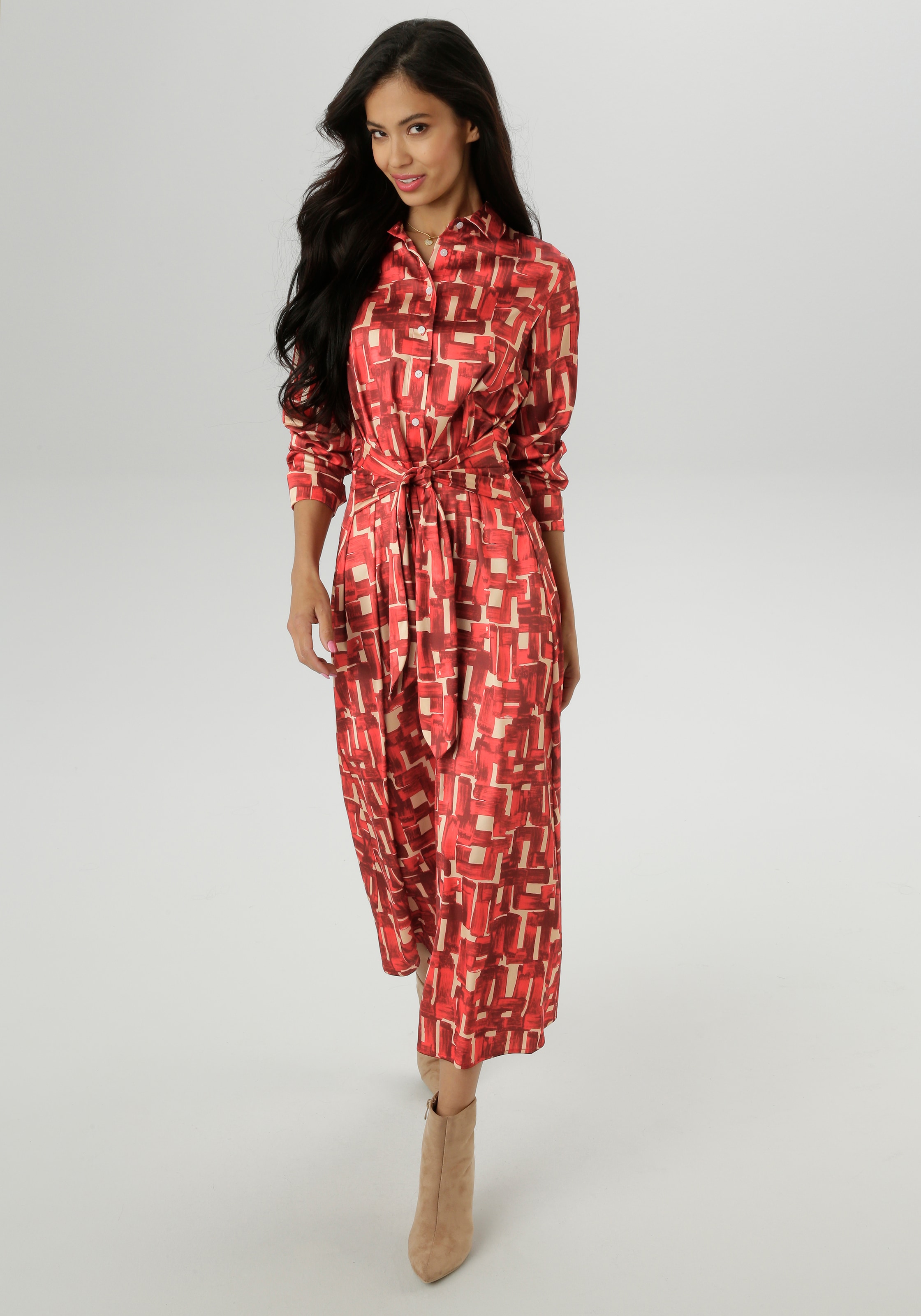 Aniston SELECTED Blusenkleid abstrakten, farbharmonischen Druckmuster - NEUE KOLLEKTION