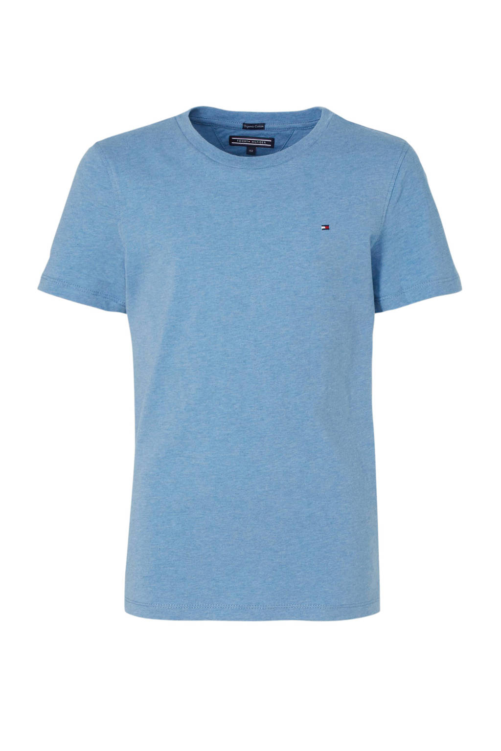 Tommy Hilfiger gemêleerd basic T-shirt lichtblauw melange