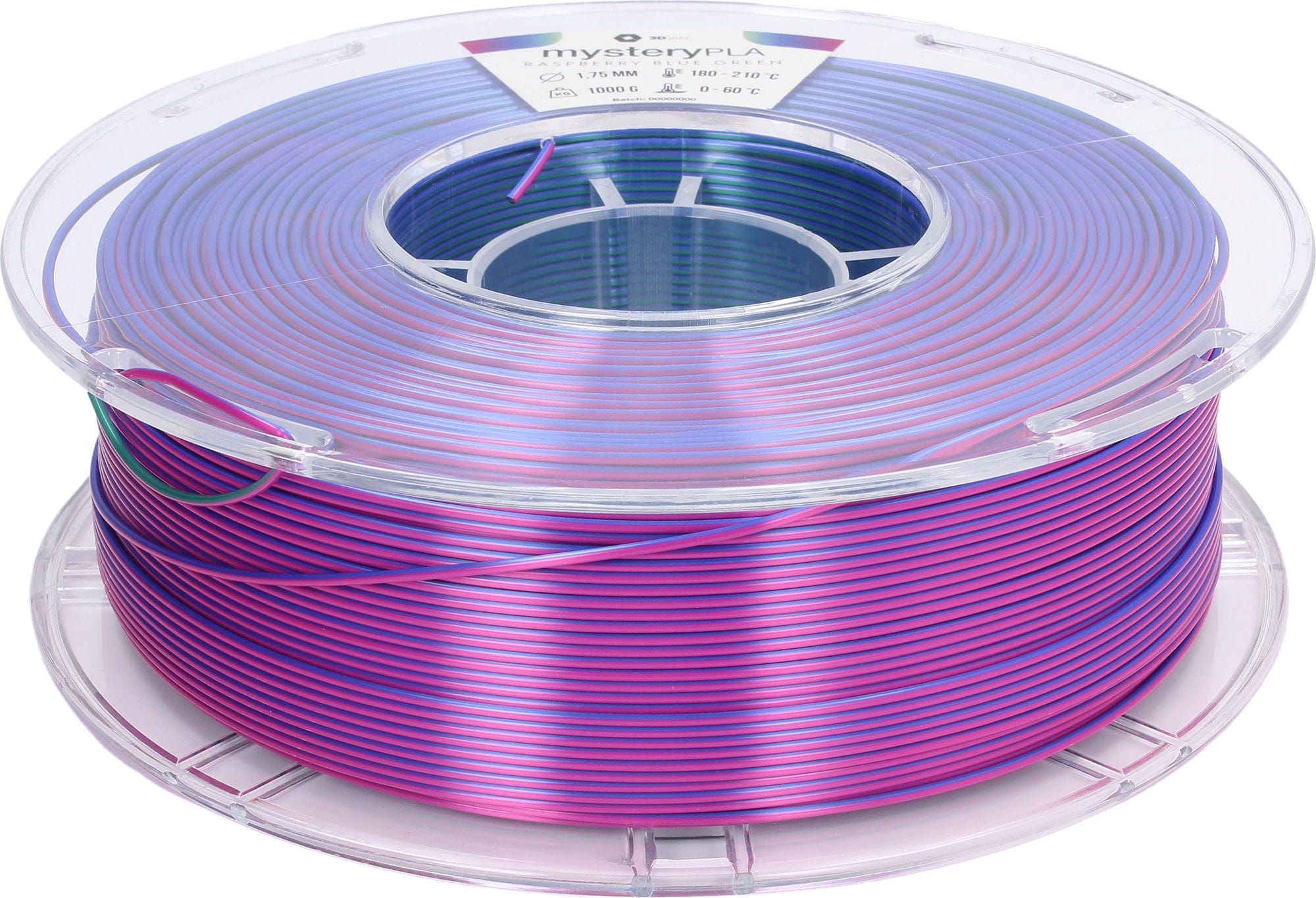 3DJAKE  mysteryPLA Berry Popsicle, 1,75 mm / 1000 g    Dreifarbiges PLA-Filament für bunte Farbkreationen in Berry Popsicle