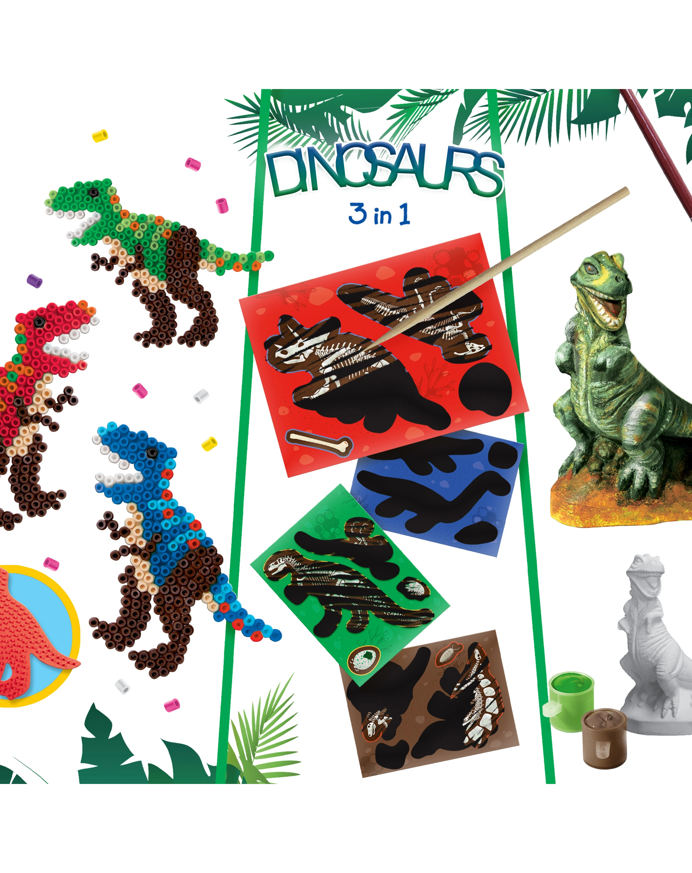 Bastelset DINOSAURIER 3-IN-1 in bunt