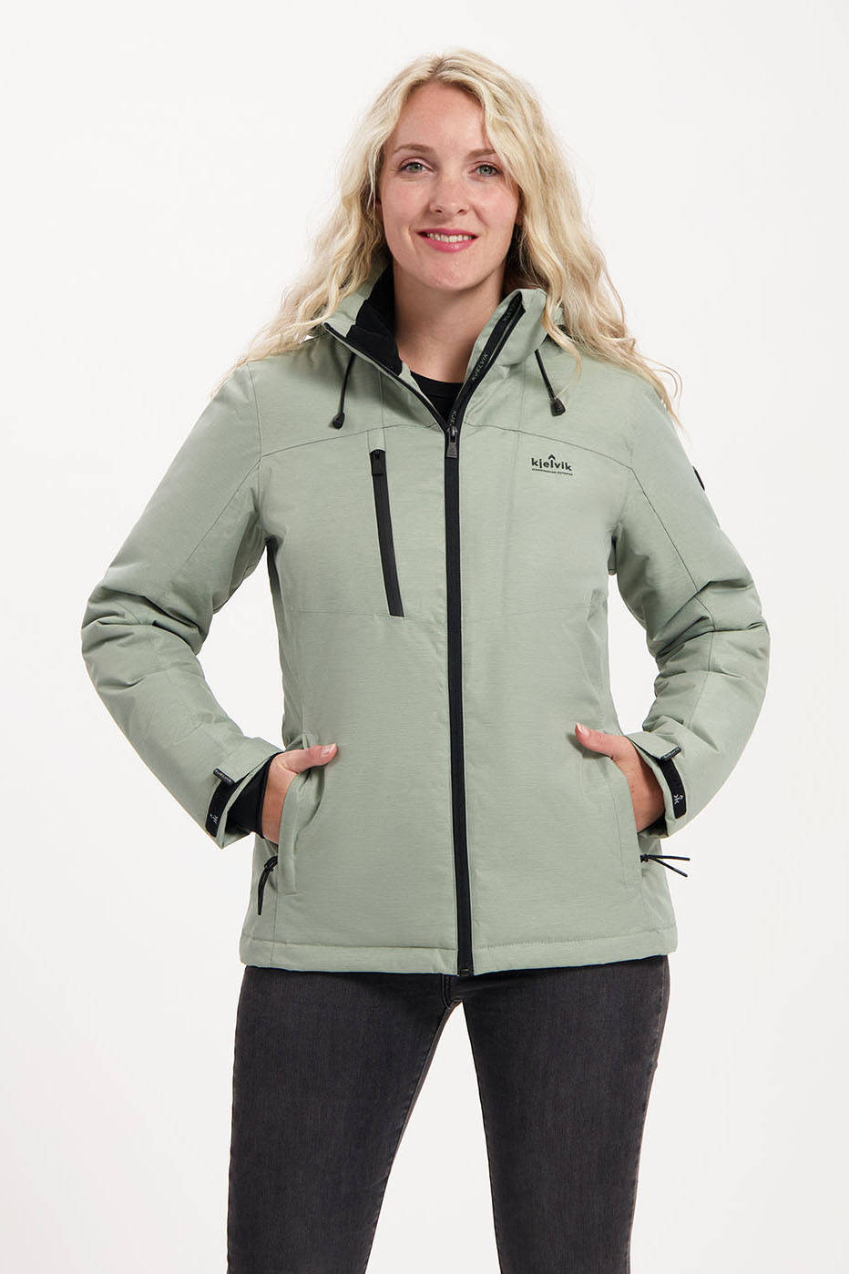 Kjelvik outdoor jas Linna lichtgroen