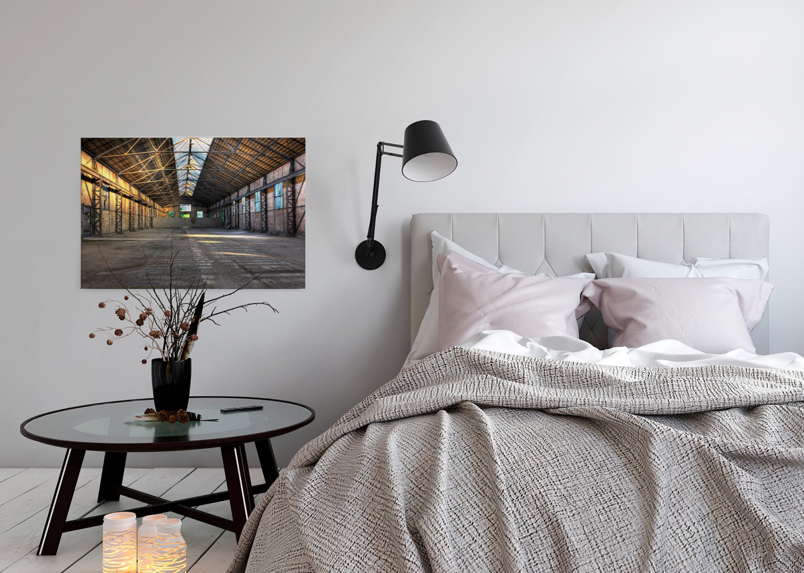 Leinwandbild INDUSTRIAL - grau - 90x60 cm