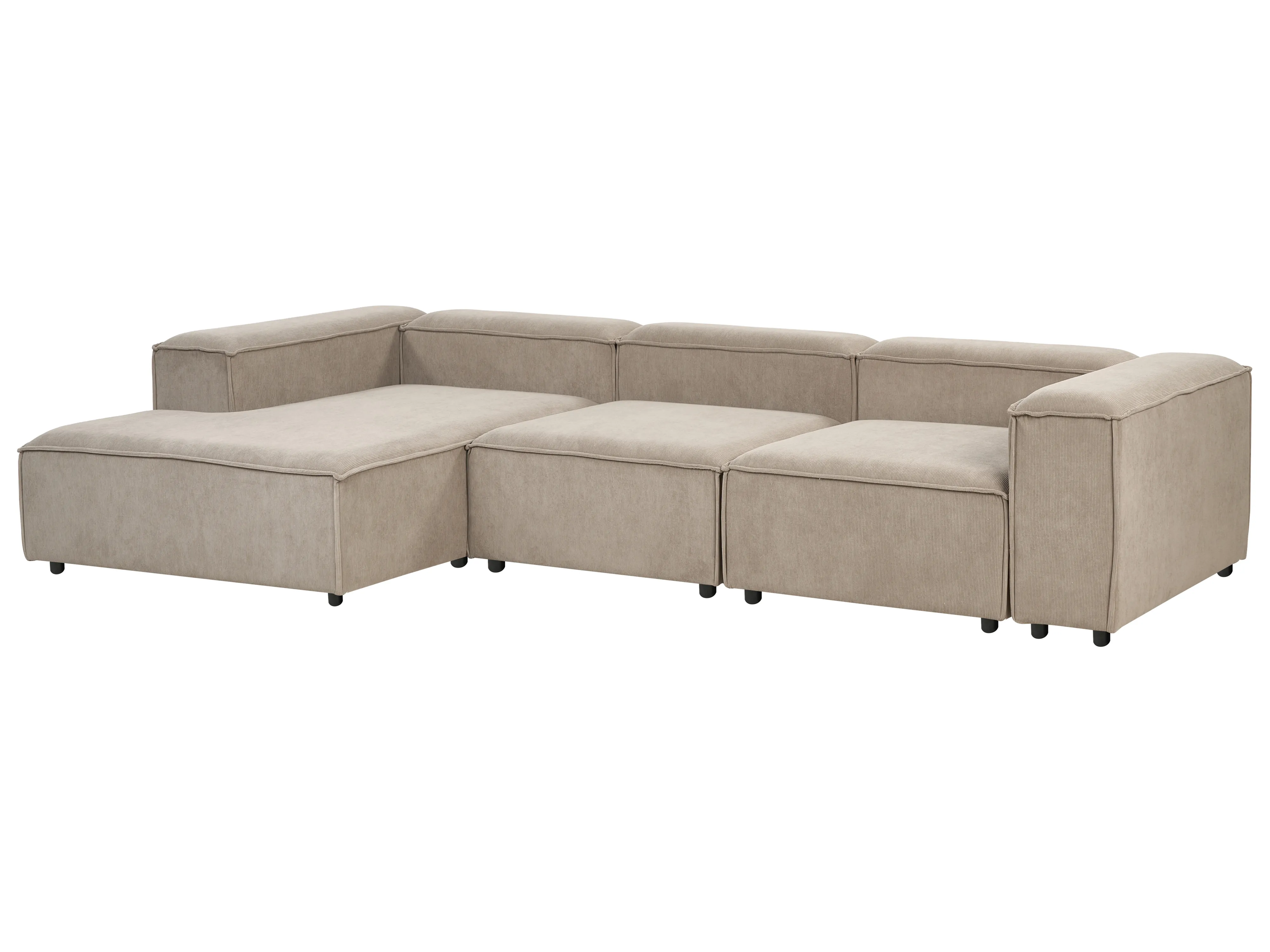 Modulaire hoekbank 4-zits ARDAL Corduroy Lichtbruin rechtszijdig