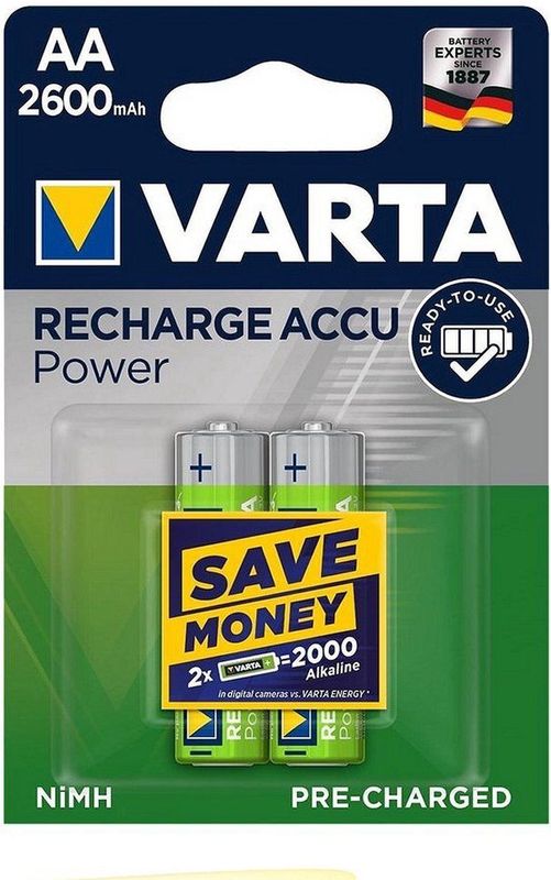 Varta - Recharge Accu Power - AA Batterijen - 2600 mAh - 2 Stuks