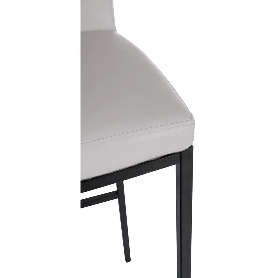 CLP Barkruk Freeport zwart Frame - Kunstleer - wit