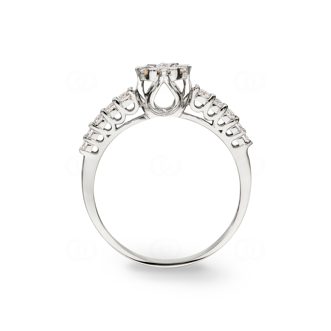 Verlobungsring 750/18 K Weissgold mit Diamanten 0.42 ct H/si
