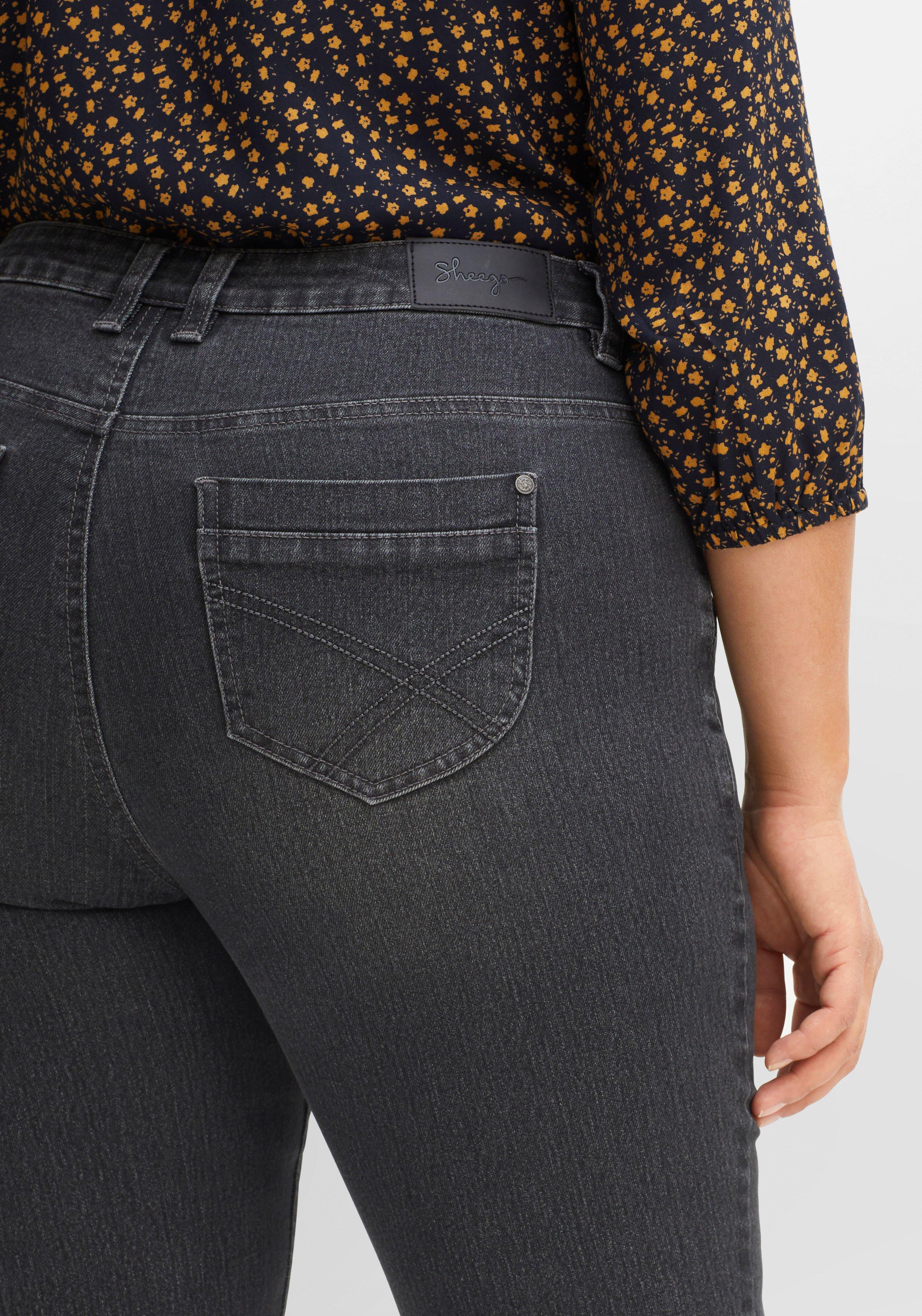 Schmale Jeans mit Zippern am Saumabschluss