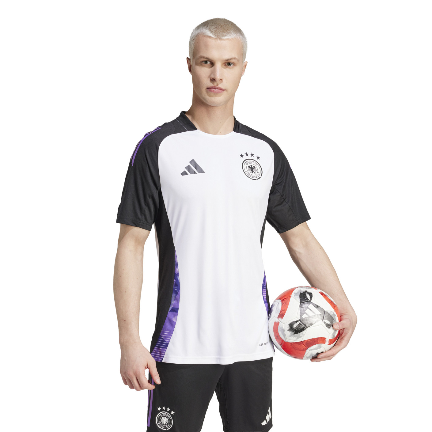 Adidas Duitsland Trainingsshirt 2024-2026 Wit Zwart Paars
