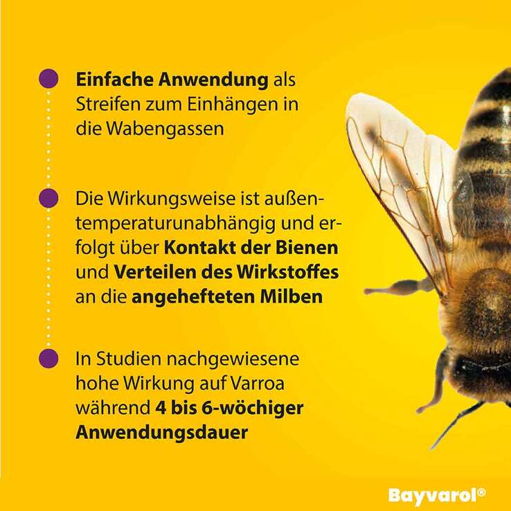 Bayvarol® Streifen für Honigbienen, 5X4 St