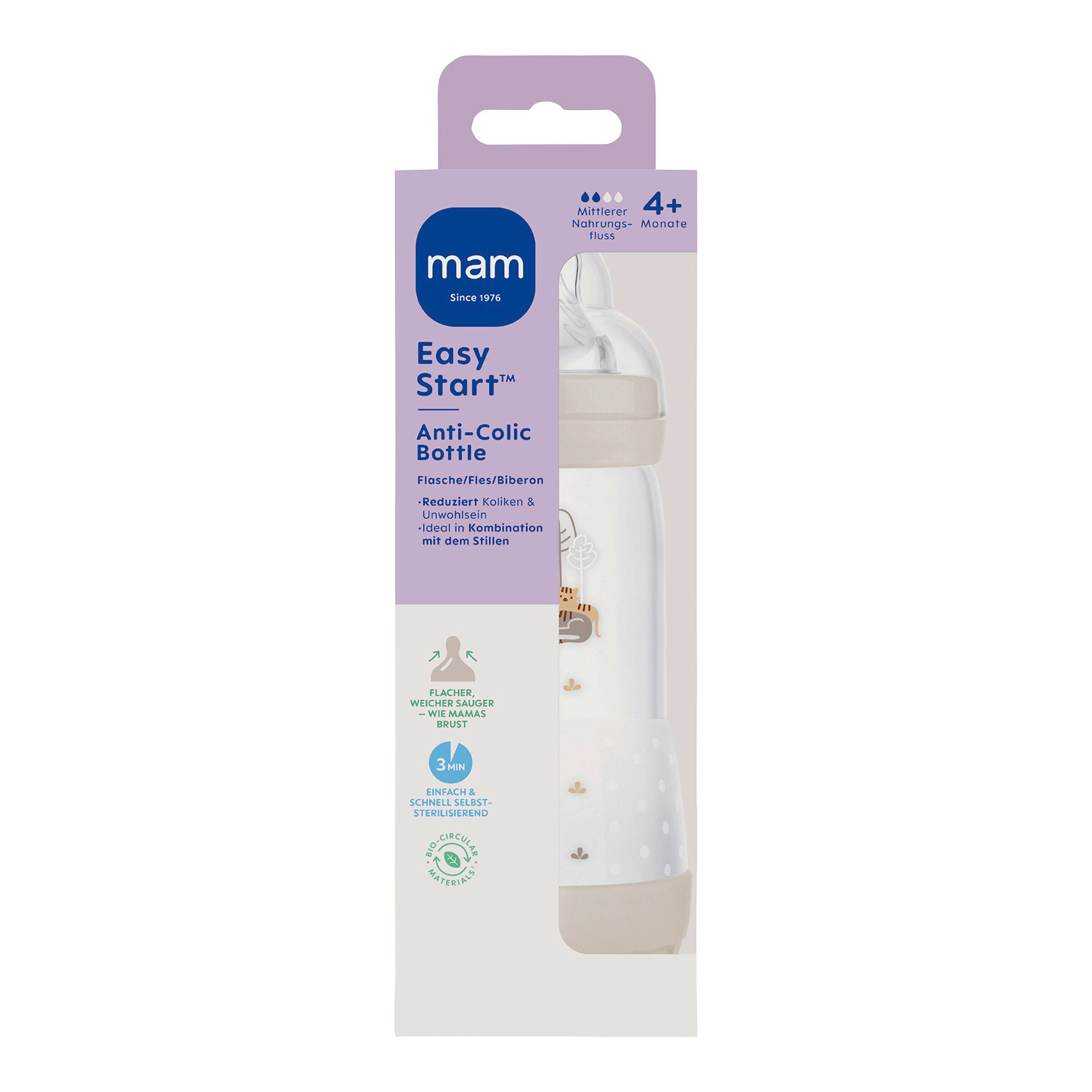 MAM Babyflasche Easy Start matt, Anti-Kolik, 320 ml, ab 4M uni