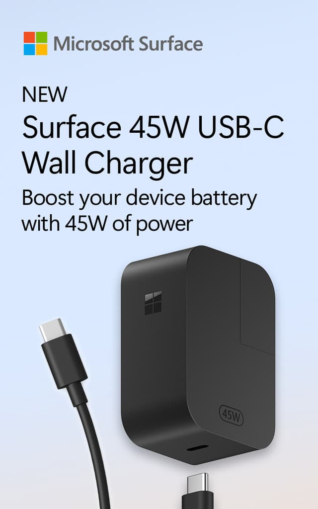 Microsoft Surface USB-C-vægoplader 45W