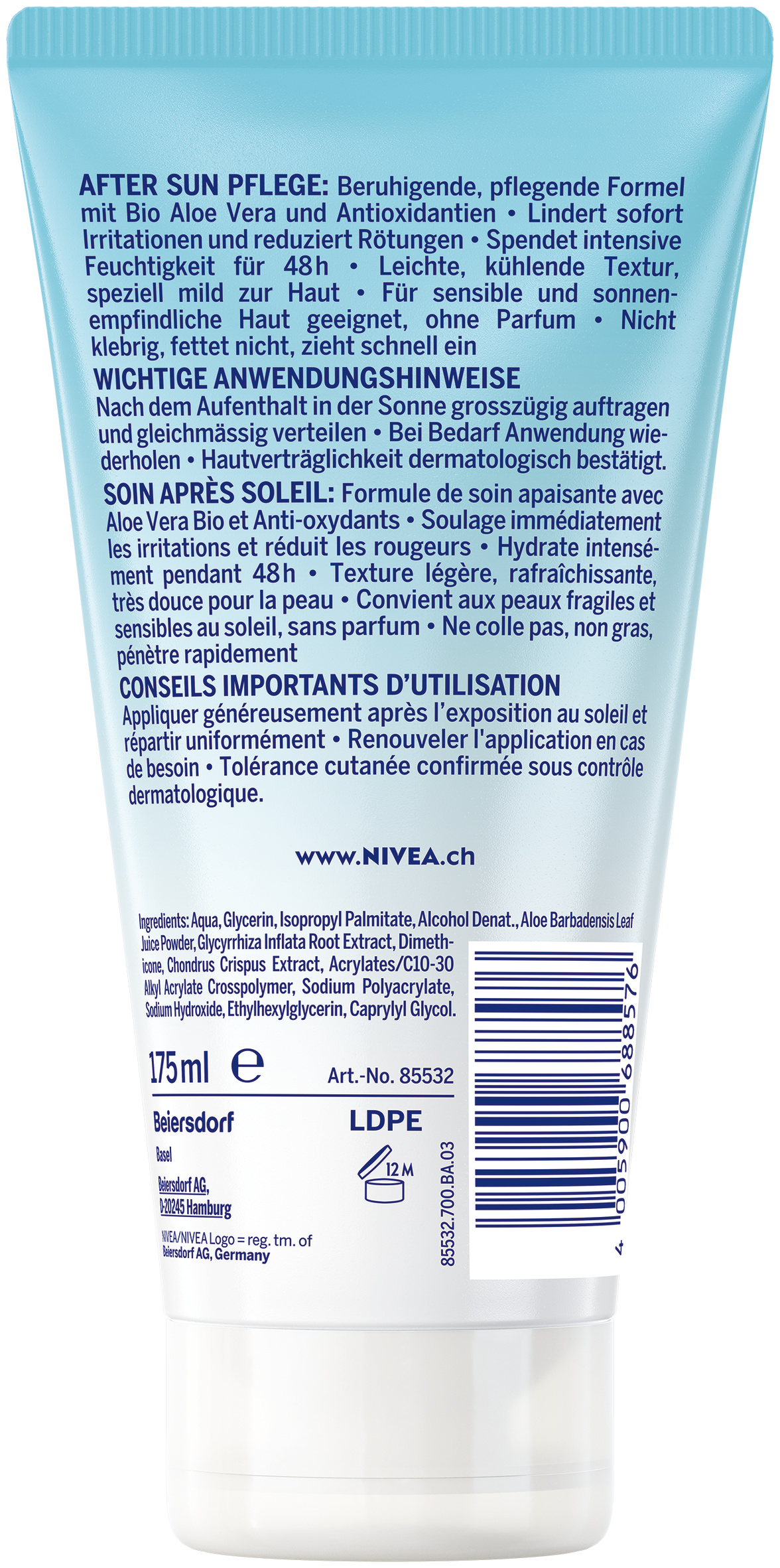 Nivea After Sun Sensitive SOS Tb 175 ml