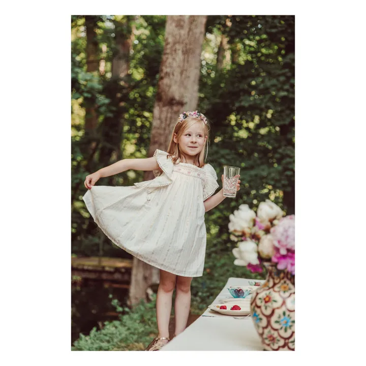 Louise Misha Robe Martine Métallisée | Ecru