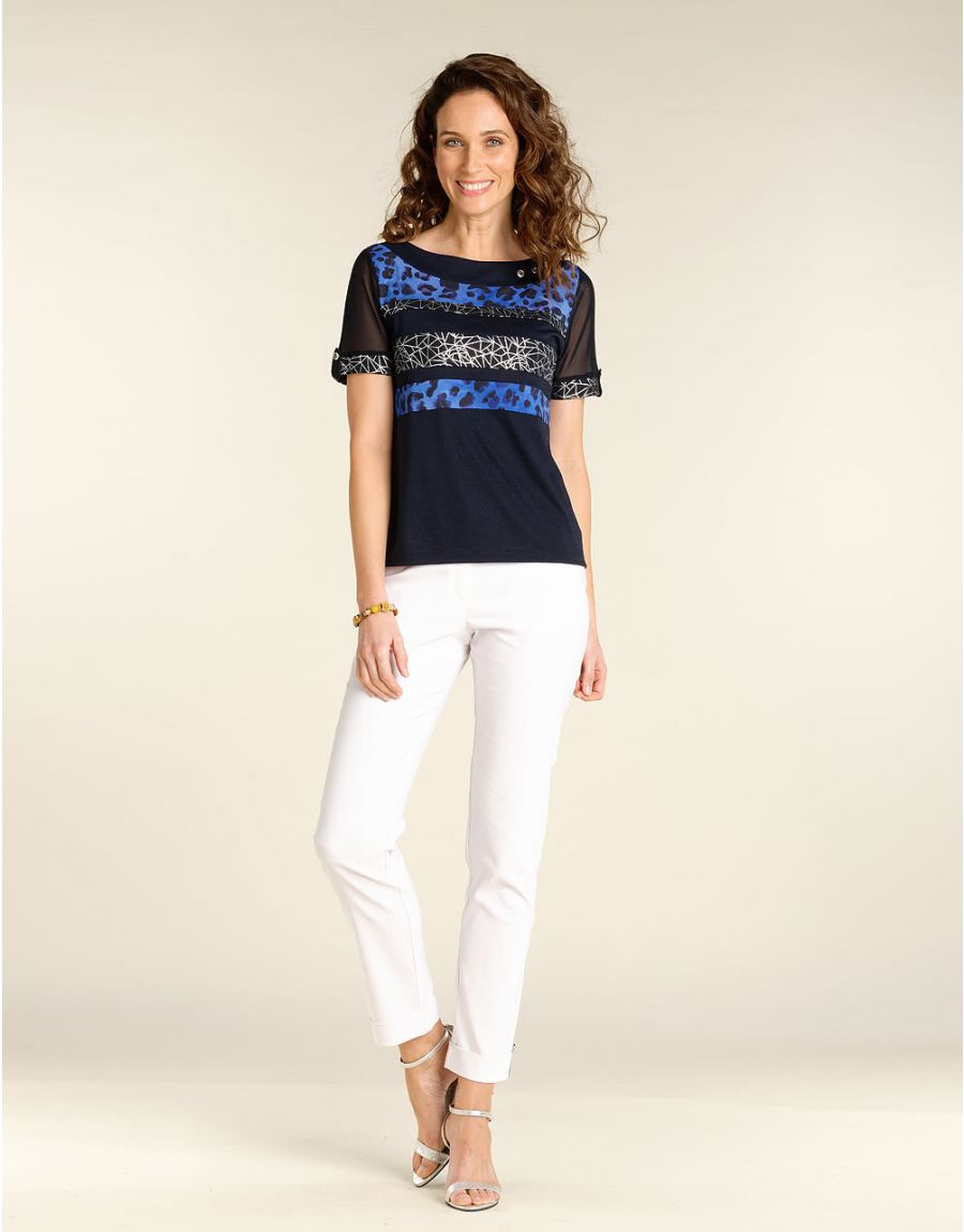 T-shirt marine col bateau