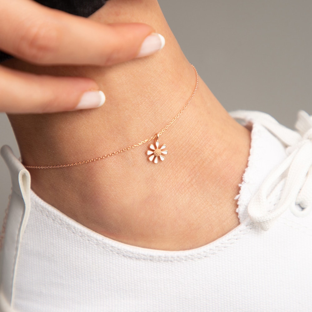 Bracelet de cheville - Argent 925/000 plaqué or rose