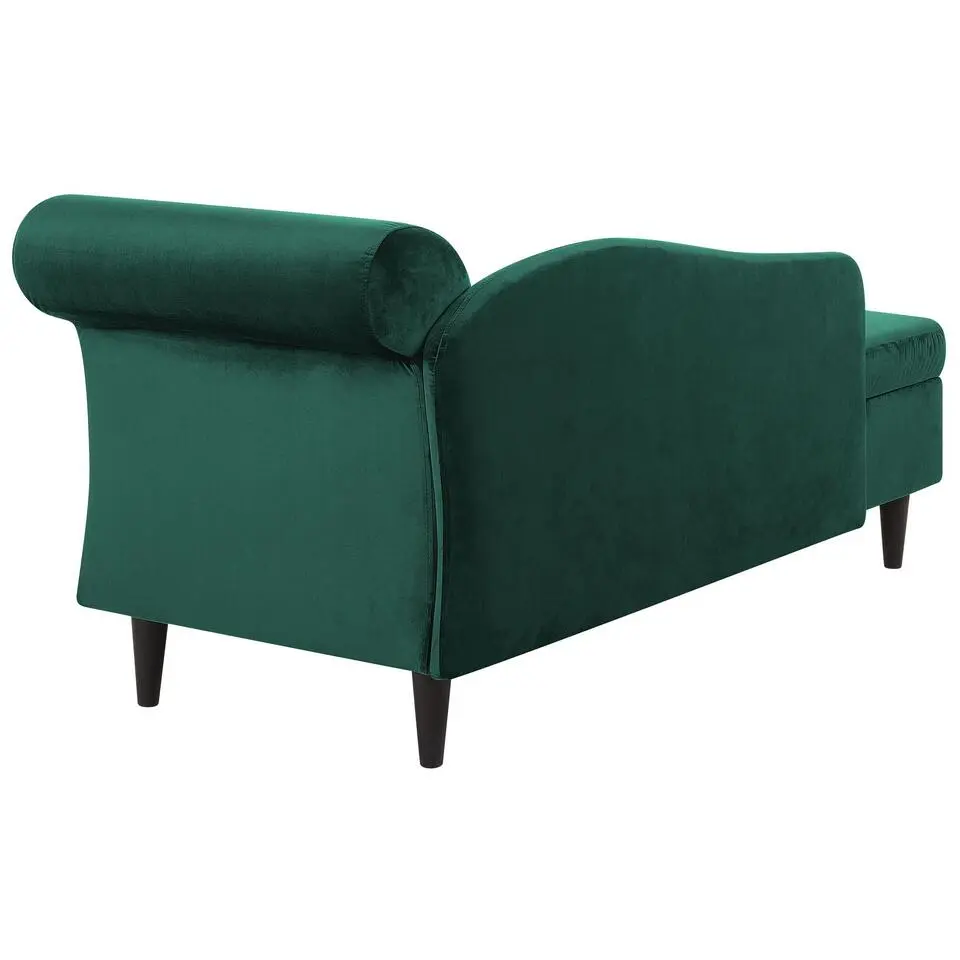 LUIRO - Chaise longue - Groen - Rechterzijde - Fluweel