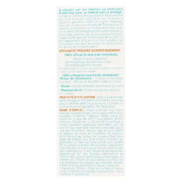 Puressentiel Assainissant Antiparasitaire Spray Textiles 150ml