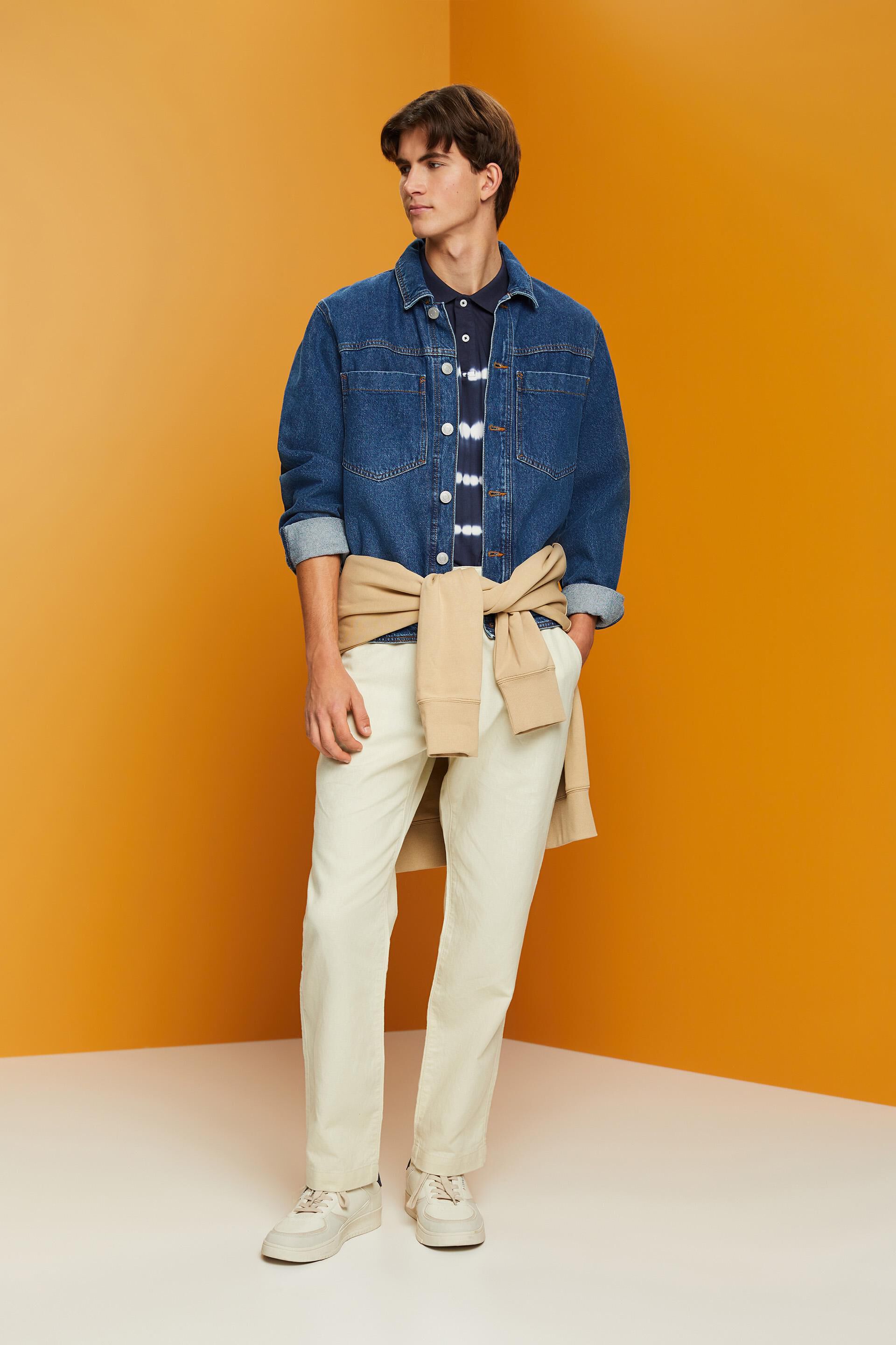Pantalon en mélange de coton et de lin